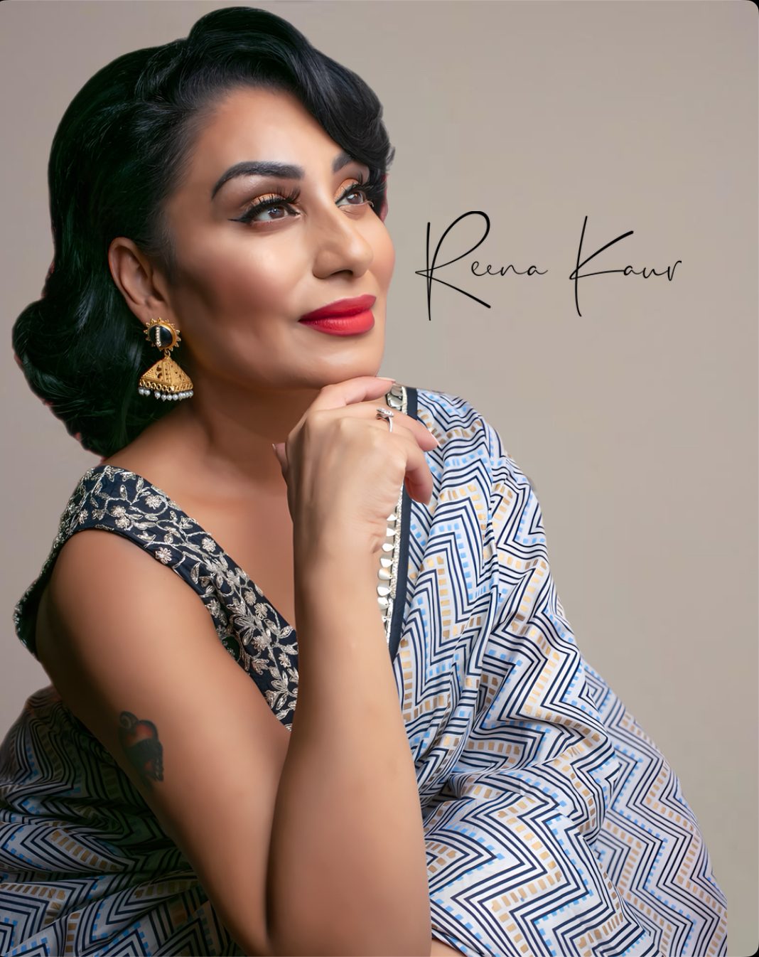 Studio portrait of Reena Kaur, founder of Punjabi Folk Entertainment